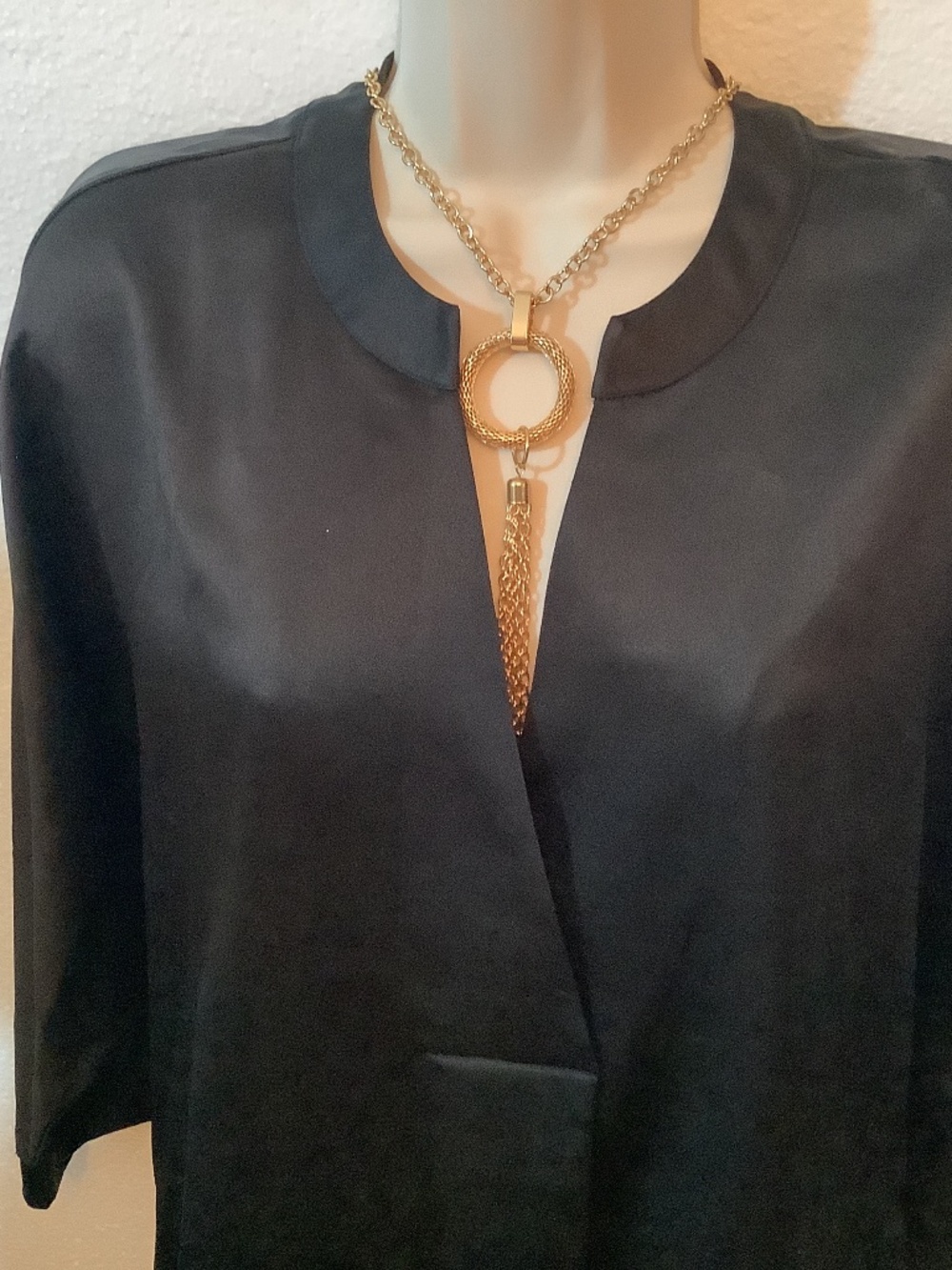NWT The Limited black blouse bat wing sleeves sz. L